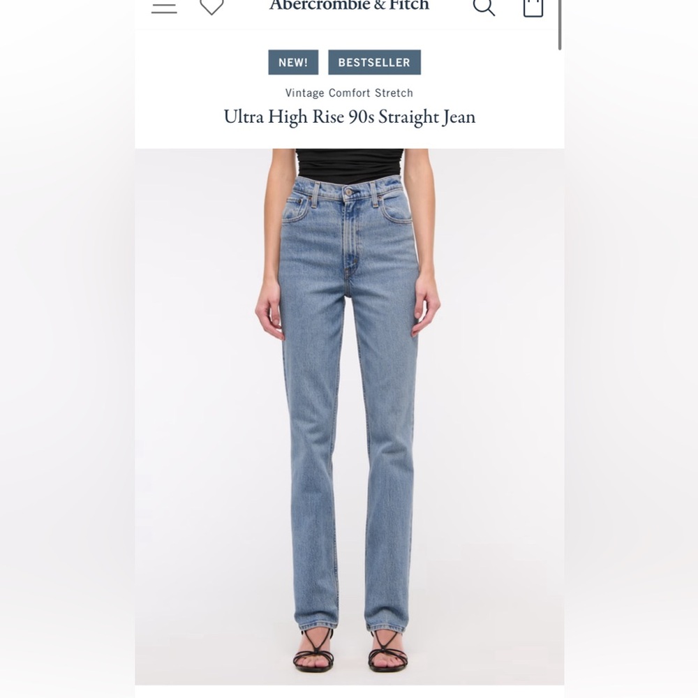Abercrombie Ultra Highrise 90s jeans size 25 medium wash